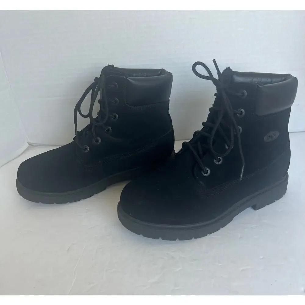 LUGZ Women's Black Convoy 6-Inch Lace‎ Up Round Toe Lug Sole Ankle Boots Sz 7.5
